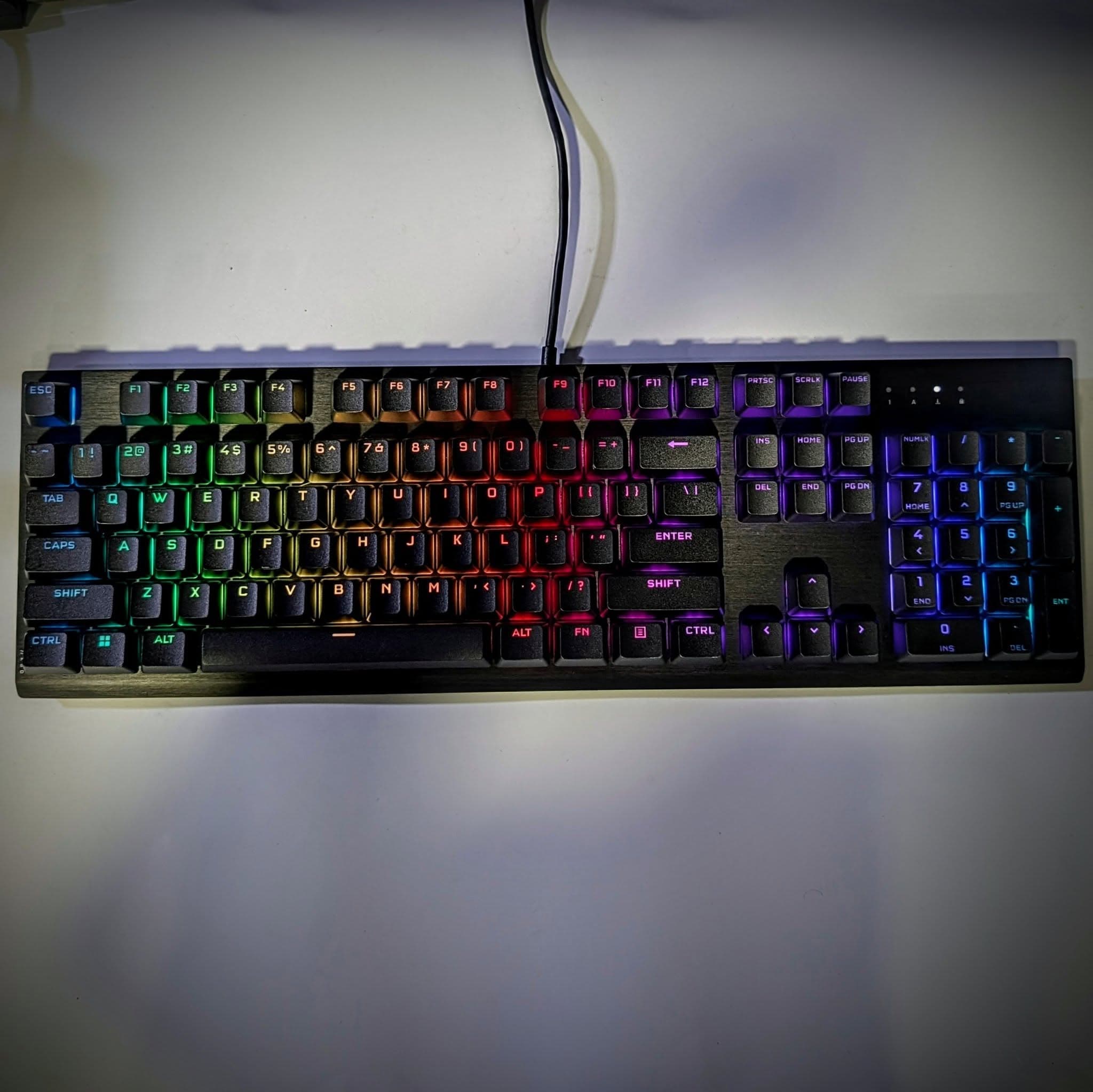 Corsair K60 RGB PRO Mechanical Gaming Keyboard 100% CHERRY Viola Mechanical Keyswitches - Black image 2