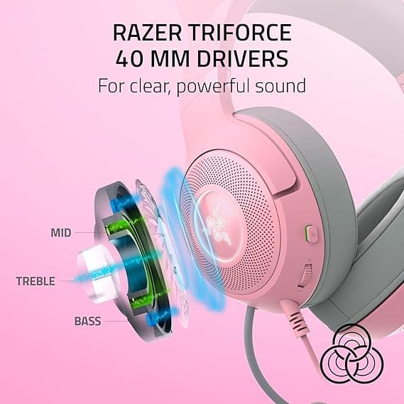 Razer Kraken Kitty V2 USB Wired Headset Pink image 3