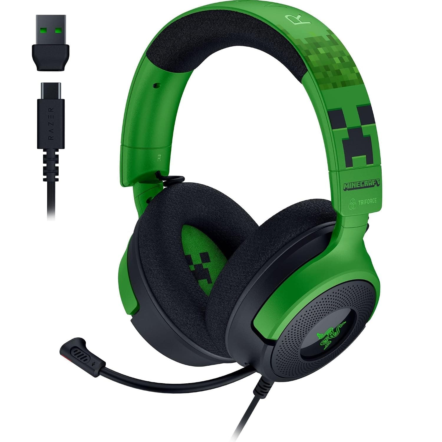 Razer Kraken V4 X Wired USB-C & Type A Gaming Headset, Minecraft Edition image 2